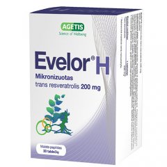 Evelor H resveratrolis 200 mg tabletės, N30