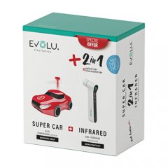 Inhaliatorius SUPER CAR ir infraraudonųjų spindulių termometras EVOLU (du viename)