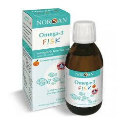 Apelsinų skonio aliejus NORSAN OMEGA-3 FISK, 150 ml 