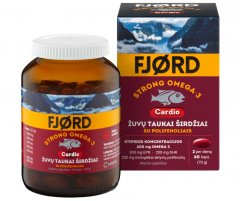Žuvų taukai širdžiai FJORD STRONG OMEGA-3 CARDIO, 60 kapsulių