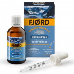 Žuvų taukai imunitetui, smegenų veiklai FJORD STRONG OMEGA-3 GENIUS, 50 ml