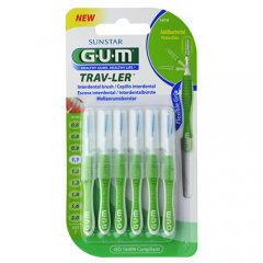 GUM 1,1 mm tarpdančių šepetėliai, TRAV-LER N6