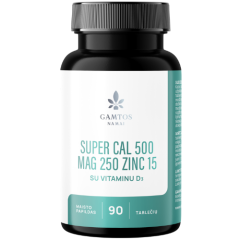 Super Cal 500 Mag 250 Zinc 15, GAMTOS NAMAI, 90 tabl