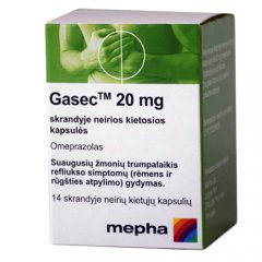 Gasec 20 mg skrandyje neirios kietosios kapsulės, N14