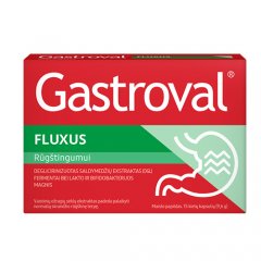 Gastroval Fluxus rūgštingumui, kietos kapsulės N15