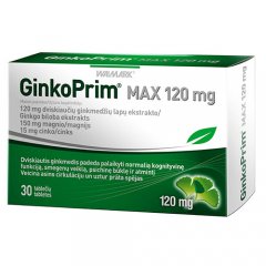 Atminčiai GINKOPRIM MAX 120mg, 30 tab.