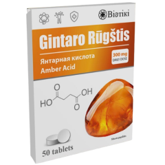 Gintaro rūgštis BIOTIKI, 50 tabl.