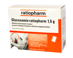 Glucosamin-ratiopharm 1,5 g milteliai geriamajam tirpalui, N20