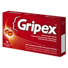 GRIPEX 325 mg/30mg/10 mg plėvele dengtos tabletės, N12