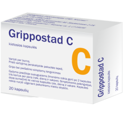 Peršalimui GRIPPOSTAD C 200mg/150mg/25mg/2,5mg 20 kaps.