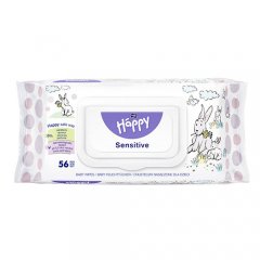 Happy Sensitive vaikiškos drėgnos servetėlės su alavijų ekstraktu, N56