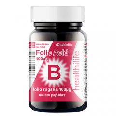 Healthilife Folic Acid 400 mcg tabletės, N90