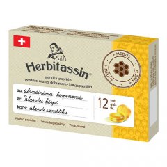 Herbitassin pastilės gerklei su islandine kerpena ir medumi, N12