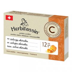 Pastilės su vitaminu C ir šalavijų ekstraktu HERBITASSIN, 12 vnt. 