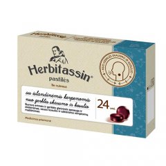 Herbitassin pastilės su islandinėmis kerpenomis nuo gerklės skausmo ir kosulio, N24