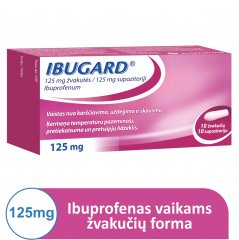 Ibugard 125mg žvakutės N10