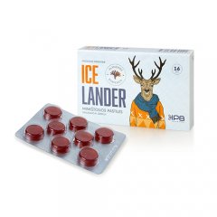 Pastilės skaudančiai gerklei ICE LANDER, 16 vnt.