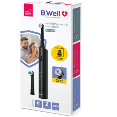 B.WELL PRO-800 elektrinis rotacinis dantų šepetėlis, juodas
