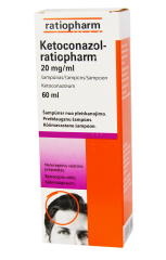 Ketoconazol-ratiopharm 20 mg/ml šampūnas, 60 ml