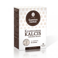 Kramtomas kalcis, šokolado skonio tabletės, N30