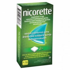 Nicorette freshmint vaistinė kramtomoji guma 4mg N30
