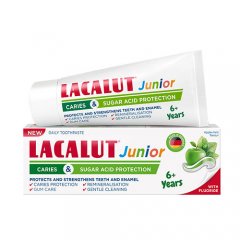 Lacalut Junior 6+ metų vaikams, obuolių ir mėtų skonio dantų pasta 55ml