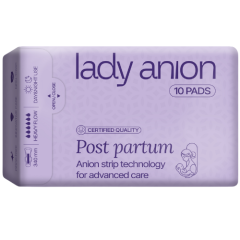 Paketai po gimdymo su anijonų juostele LADY ANION, 340 mm, 10 vnt.