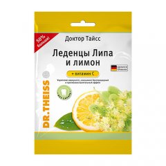Dr. Theiss ledinukai, liepžiedžių, citrinų skonio su vitaminu C, 50 g