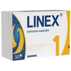 Linex kietosios kapsulės N32 lizdinė plokštelė
