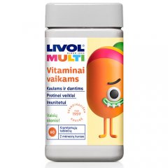 Livol Multi Total kramtomosios vaisių skonio tabletės vaikams, N60