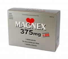 Magnex 375 mg + B6 tabletės, N200