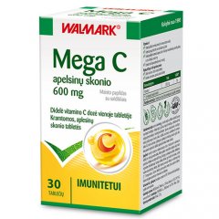 Vitaminas C WALMARK MEGA C 600mg, 30 kramt. tab.