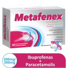 Metafenex 200mg/500mg plėvele dengtos tabletės N10