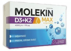 Molekin MAX D3+K2, 4000 IU kapsulės N75