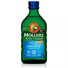  Mollers žuvų taukai, vaisių skonio, 250 ml