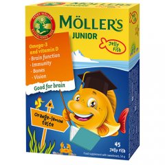 Moller's  Junior apelsinų - citrinų skonio kapsulės N45