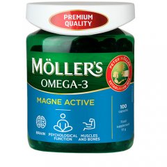 Moller's  Omega - 3 Magne Active kapsulės N100