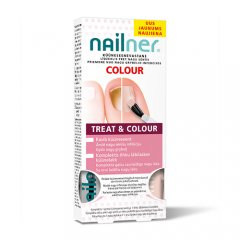 Nailner Treat&Colour teptukas ir lakas nagų grybeliui gydyti 5ml + 5ml