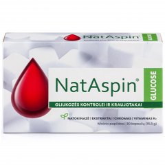 Gliukozės kontrolei ir kraujotakai NATASPIN GLUCOSE, 30 kaps.