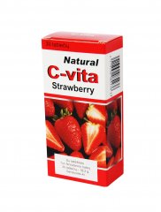 Natural C-vita Strawberry braškių skonio kramtomosios tabletės, N30