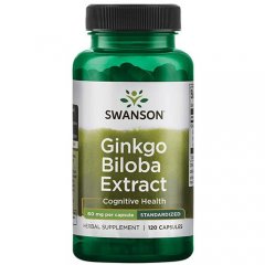 Ginkgo Biloba SWANSON, 60 mg 120 kapsulių