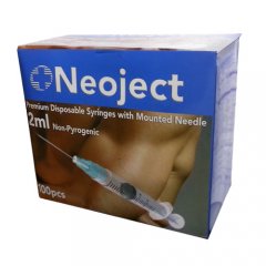 Neoject LL 2 ml švirkštai su adata, užsukami, 23G, N100