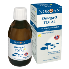 Citrinų skonio aliejus NORSAN OMEGA-3 TOTAL, 200 ml