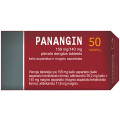 PANANGIN 158mg/140mg plėvele dengtos tabletės N50 LI (NIR)