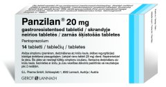 Nuo rėmens PANZILAN 20 mg, 14 tab. 