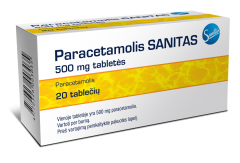 Paracetamolis Sanitas, 500 mg tabletės, N20