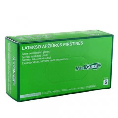 Pirštinės lateksinės nesterilios MediQuest S N100 pudruotos