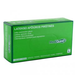 Pirštinės lateksinės nesterilios MediQuest L N100 pudruotos