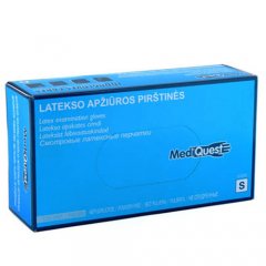 Pirštinės lateksinės nesterilios MediQuest S N100 be pudros