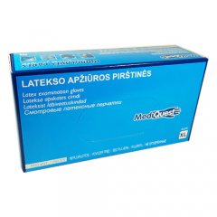 Pirštinės lateksinės nesterilios MediQuest XL N100 be pudros